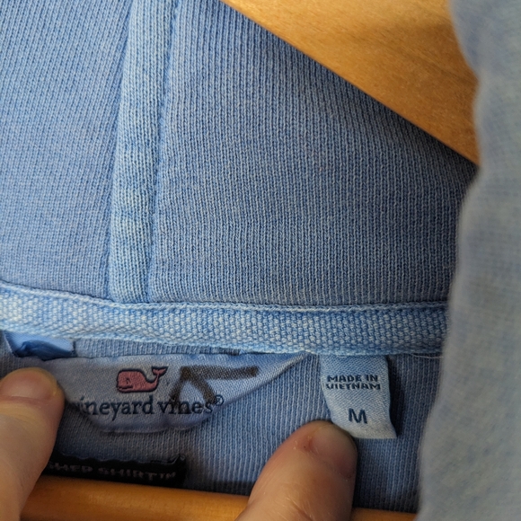 Vineyard Vines Garment-Dyed Blue Funnel Neck Shep Shirt - Picture 3 of 7